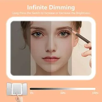 Rechargeable Touchscreen Travel Makeup Mirror with LED