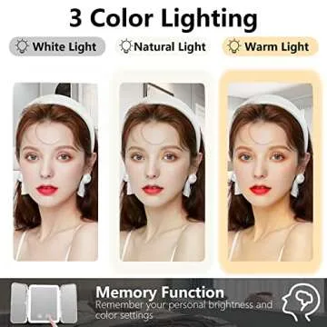 Rechargeable Touchscreen Travel Makeup Mirror with LED