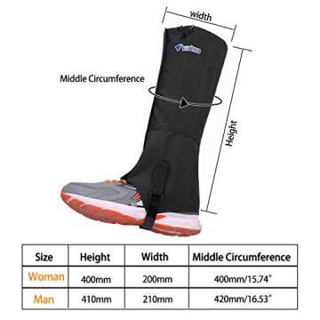 TAGVO Snow Gaiters - Waterproof & Durable Outdoor Gear