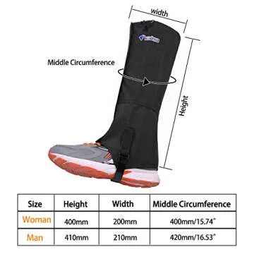 TAGVO Snow Gaiters - Waterproof & Durable Outdoor Gear