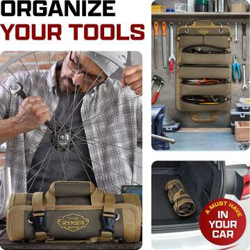 Ryker Tool Organizers - Heavy Duty Tool Bag with Pouches