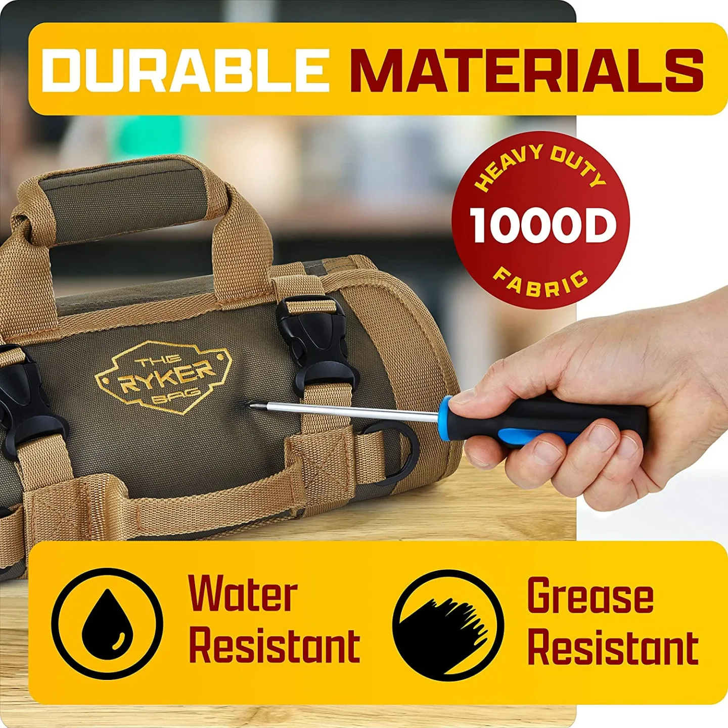 Ryker Tool Organizers - Heavy Duty Tool Bag with Pouches