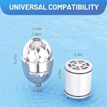 OCEMY 20-Stage Shower Filter for Hard Water & Chlorine Removal