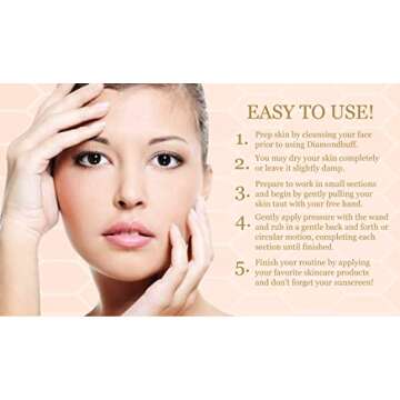 Bee Stunning DIAMONDBUFF Microderm Exfoliation Tool for at Home Glowing and Radiant Skin | Reduce Acne, Fine Lines, Wrinkles, & Provide a Velvety Smooth Complexion with Diamond Microdermabrasion