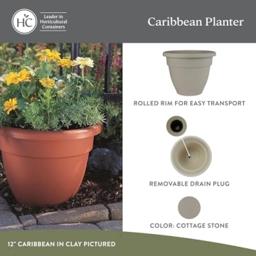 8 Inch Caribbean Planter for Lightweight Indoor Outdoor Use