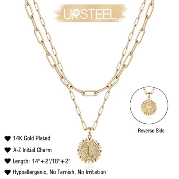Ursteel Gold Layered Necklace Set for Women