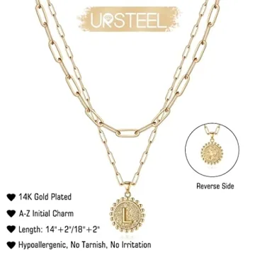 Ursteel Gold Layered Necklace Set for Women