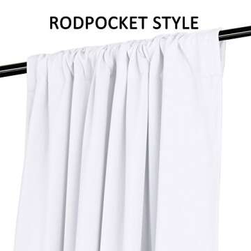 Turquoize White Curtains 96 Inch Insulated Thermal White Curtains for Bedroom Back Tab Rod Pocket Room Darkening Curtains for Living Room, 52" W x 96" L inch (Set of 2 Panels), Pure White