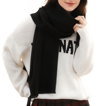 RUI VTRON Black Scarfs for Women Pashmina Shawls and Wraps for Evening Dresses Fall Winter Scarves