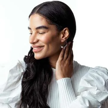 Gemistry Judy Crowell Jewelry Sterling Silver and Rhodium Diamond Cut Hoop Earrings with Freshwater Pearl