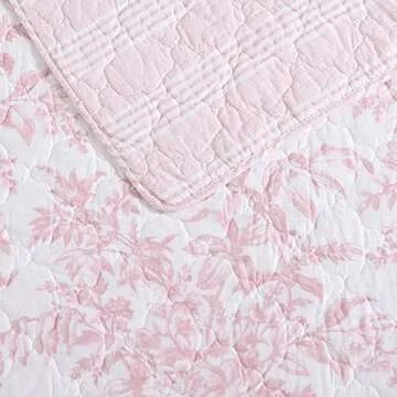 Laura Ashley King Quilt Set - Reversible Cotton Bedding