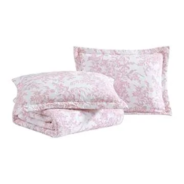 Laura Ashley King Quilt Set - Reversible Cotton Bedding