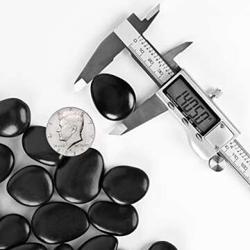 Black River Rocks for Plants 5.5 LB Small Decorative Pebbles for Indoor and Outdoor Use