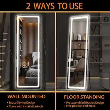 Hasipu 56" LED Full Length Mirror - Bright, Versatile & Chic