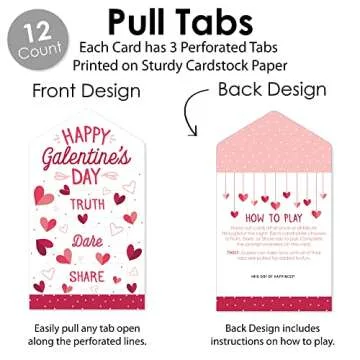 Happy Galentine’s Day Pull Tabs - Fun Party Game Cards