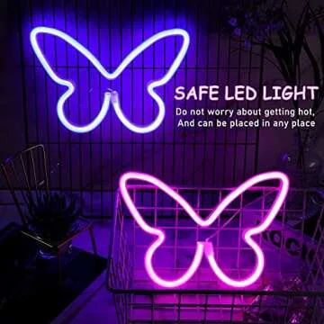 Riakrum Butterfly Neon Signs - Dual Power Options, Adorable Design