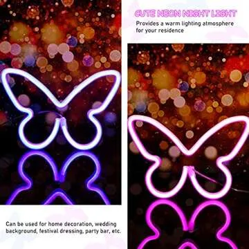 Riakrum Butterfly Neon Signs - Dual Power Options, Adorable Design