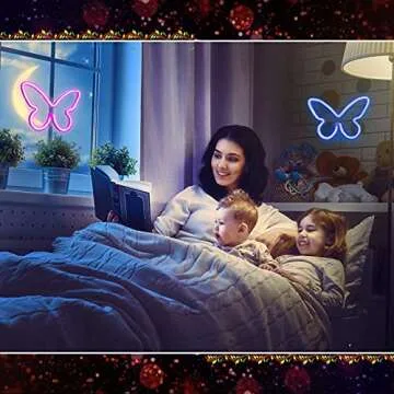 Riakrum Butterfly Neon Signs - Dual Power Options, Adorable Design