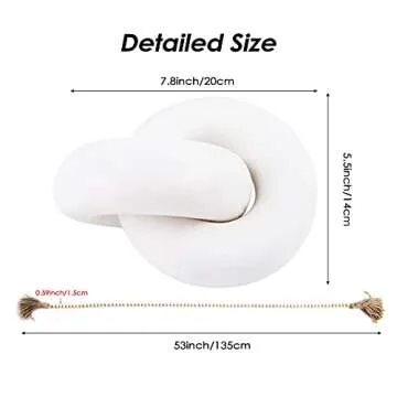 Droutti 2-Link Decorative Wood Knot Decor and Wood Bead Garland Hand Carved Wood Knot Decor, 4.6 Ft Wood Bead Garland with Tassels for Boho Decor Rustic Farmhouse Living Room Coffee Table Decoration