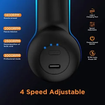 NEPQ Mini Massage Gun, Powerful Fascial Gun Portable Deep Tissue Percussion Muscle Back Head Massager for Pain Relief with 4 Massage Heads High-Intensity Vibration Rechargeable Small Massage Gun