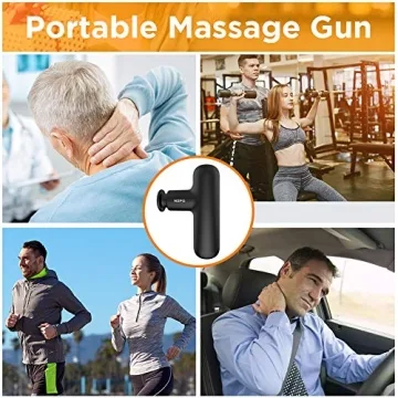 NEPQ Mini Massage Gun, Powerful Fascial Gun Portable Deep Tissue Percussion Muscle Back Head Massager for Pain Relief with 4 Massage Heads High-Intensity Vibration Rechargeable Small Massage Gun