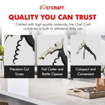Chef Craft Waiters Corkscrew with Foil Cutter Bottle Opener
