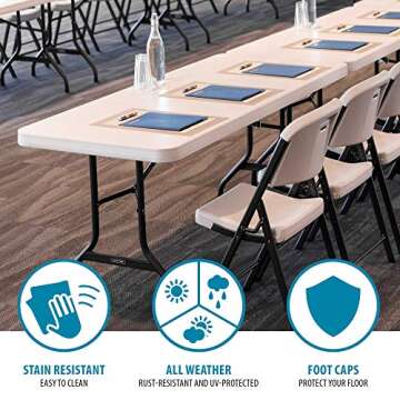 Lifetime 80889 6-Foot Folding, 2 Pack, Commercial, Almond Table