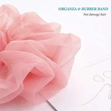 12 Packs Hair Scrunchies Oversized Extra Large Soft Organza Scrunchy Hair Bands Scrunchy Hair Ties Ropes Elastics Ponytail Holder Hair Accessories Headbands for Women Girls