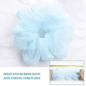 12 Packs Hair Scrunchies Oversized Extra Large Soft Organza Scrunchy Hair Bands Scrunchy Hair Ties Ropes Elastics Ponytail Holder Hair Accessories Headbands for Women Girls