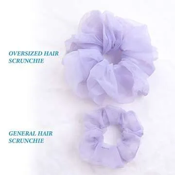12 Packs Hair Scrunchies Oversized Extra Large Soft Organza Scrunchy Hair Bands Scrunchy Hair Ties Ropes Elastics Ponytail Holder Hair Accessories Headbands for Women Girls
