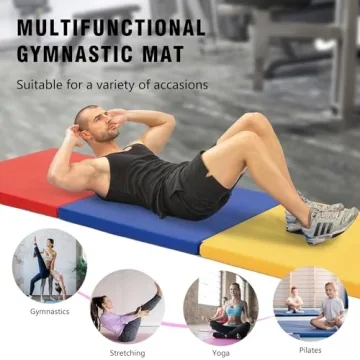 Portable Gymnastics Tumbling Mat - Durable 1.6" Thick