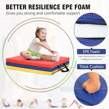 Portable Gymnastics Tumbling Mat - Durable 1.6" Thick