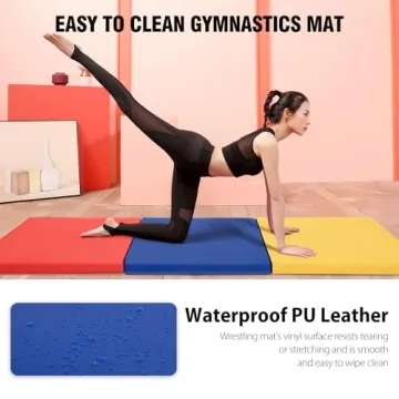 Portable Gymnastics Tumbling Mat - Durable 1.6" Thick