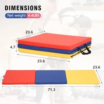 Portable Gymnastics Tumbling Mat - Durable 1.6" Thick