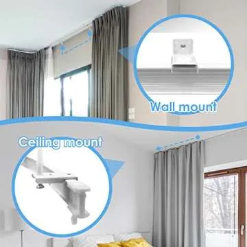 Ceiling Curtain Track Flexible Bendable Curtain Track Wall Mount Curved 10Ft Ceiling Track for Curtains Rail Track Set System for Bay Window Room Divider RV