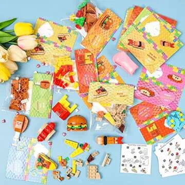 Valentine's Day Cards for Kids Classroom - 28 PCS Dessert Block Valentines Day Gifts for Kids, Valen...