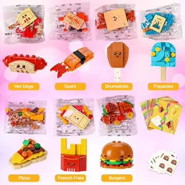 Valentine's Day Cards for Kids Classroom - 28 PCS Dessert Block Valentines Day Gifts for Kids, Valentine Cards with 7 Designs Block Set, Kids Valentines Cards for School Exchange Gifts, Party Favors