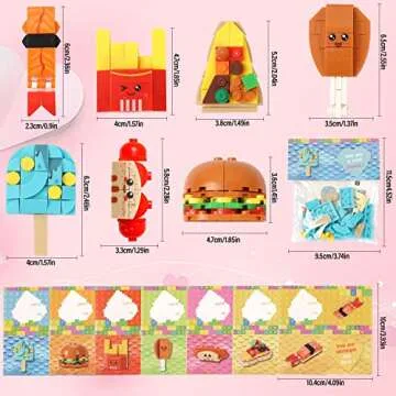 Valentine's Day Cards for Kids Classroom - 28 PCS Dessert Block Valentines Day Gifts for Kids, Valentine Cards with 7 Designs Block Set, Kids Valentines Cards for School Exchange Gifts, Party Favors