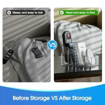 MaxGear Remote Control Holder Clear TV Remote control Storage Organizer Small Plastic Caddy for Home, 1 Pack