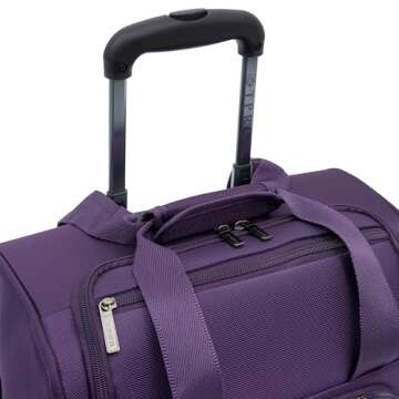 TPRC Smart Under Seat Carry-On Luggage with USB Charging Port, Purple, Underseater 15-Inch