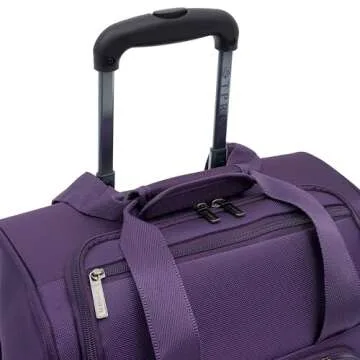 TPRC Smart Under Seat Carry-On Luggage with USB Charging Port, Purple, Underseater 15-Inch