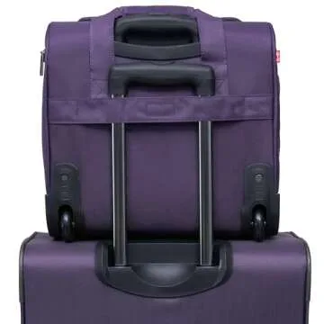 TPRC Smart Under Seat Carry-On Luggage with USB Charging Port, Purple, Underseater 15-Inch
