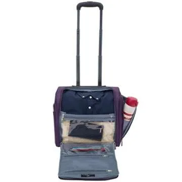 TPRC Smart Under Seat Carry-On Luggage with USB Charging Port, Purple, Underseater 15-Inch