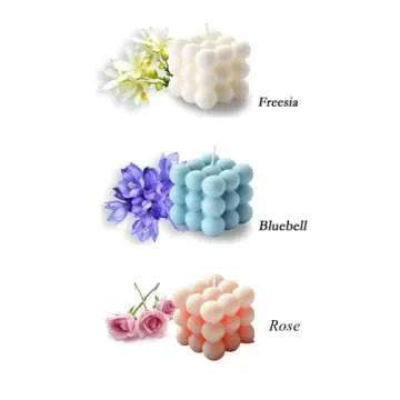 NatureMan Bubble Candles-Cube Soy Wax Candles, Home Aesthetics Decoration Candles, Handmade Scented Candle Set 3Pieces, Home Use or Gifting