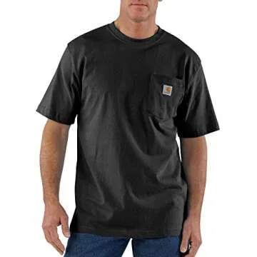 Carhartt Men's Loose Fit Heavyweight Short-Sleeve Pocket T-Shirt (Also Available in Big & Tall), Black, XX-Large