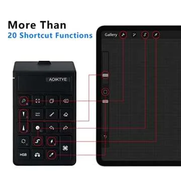 AOIKTYE Keyboard for Procreate, Procreate Accessories for iPad/Tablet/Laptop/Smartphone,etc, Procreate Keyboard-5.8 x 3.8 in (2nd Generation Black)