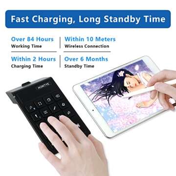 AOIKTYE Keyboard for Procreate, Procreate Accessories for iPad/Tablet/Laptop/Smartphone,etc, Procreate Keyboard-5.8 x 3.8 in (2nd Generation Black)