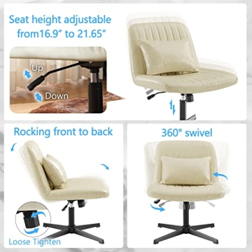 Art Leon Modern Swivel Office Chair with Ottoman