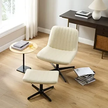 Art Leon Modern Swivel Office Chair with Ottoman