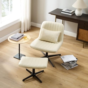 Art Leon Modern Swivel Office Chair with Ottoman